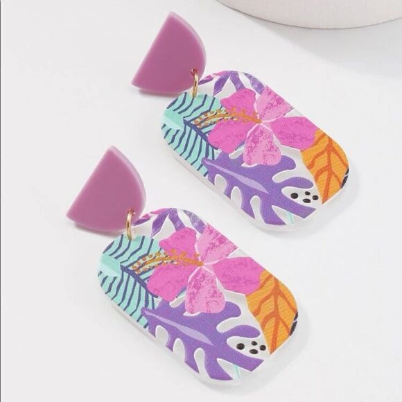 5/$25 MULTICOLOR FLORAL DANGLES - Picture 4 of 6